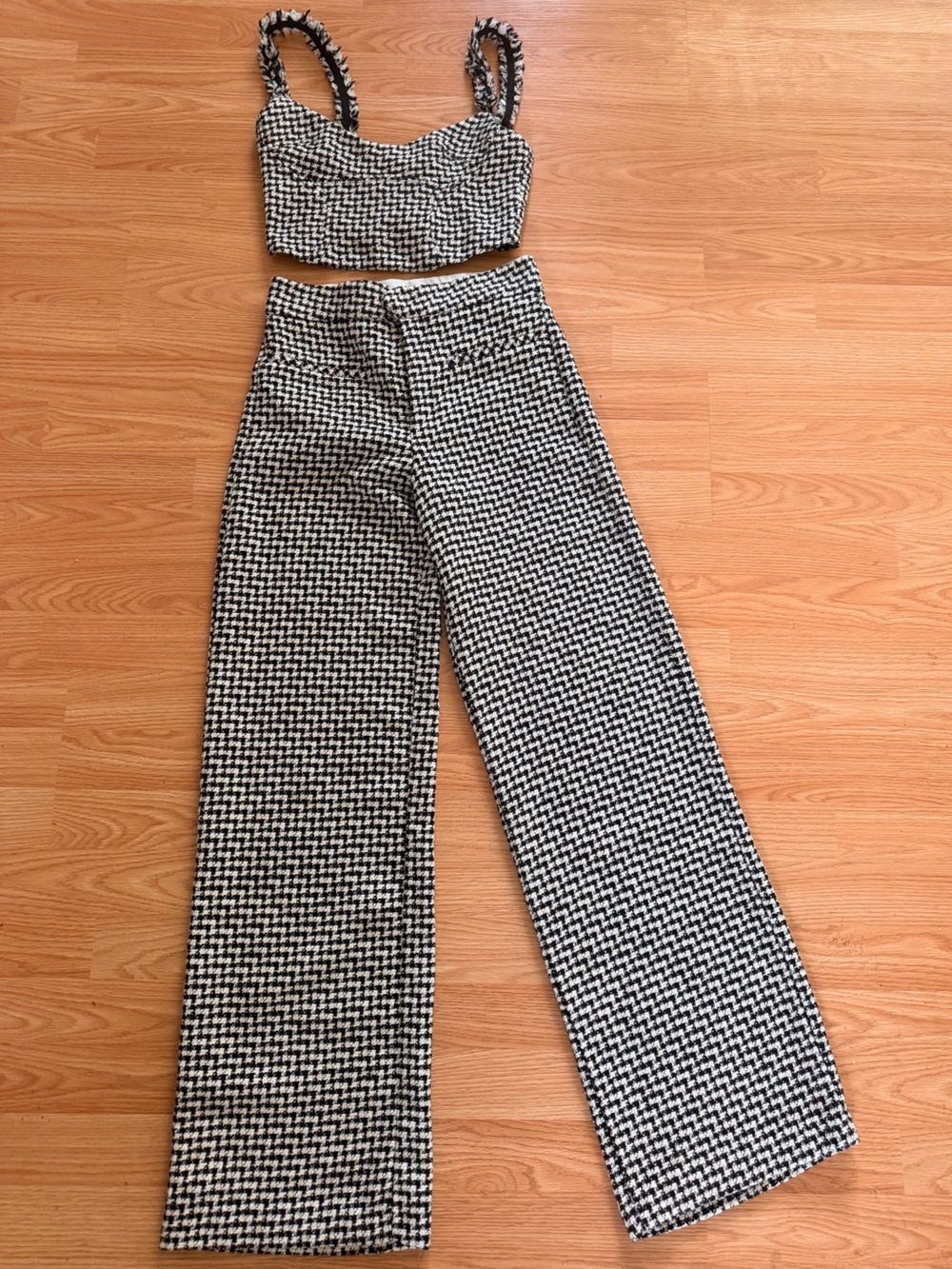 Zara Black and White Tweed two piece set